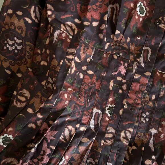 Cara Cara Nash Midi Dress Small Batik Vine Wine Floral Wine - Picture 6 of 9